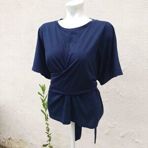 Navy blue wrap top